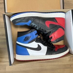 Air Jordan 1 Black and Red High-Top Sneakers Top 3 bred, black toe, royal